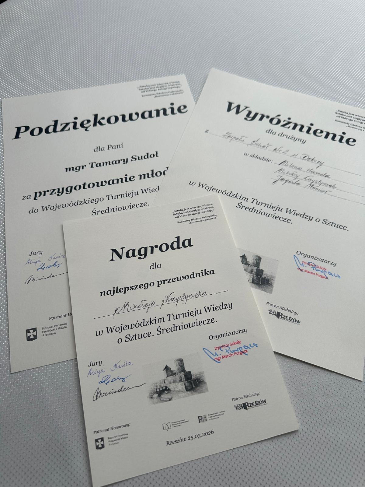 Wojewódzki Turniej Wiedzy o Sztuce. Średniowiecze.